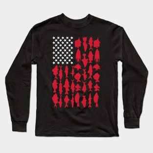 American Fish Flag Fishing Long Sleeve T-Shirt